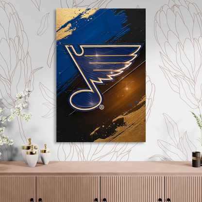 St. Louis Blues Hockey Theme Living Room - Canvas Wall Art