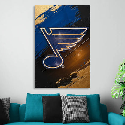St. Louis Blues Hockey Theme Sitting Room - Canvas Wall Art