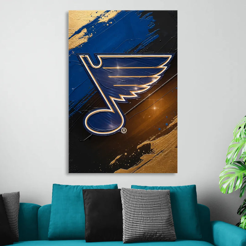 St. Louis Blues Hockey Theme Sitting Room - Canvas Wall Art