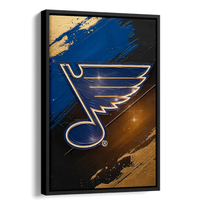 St. Louis Blues Hockey Theme Side - Black Canvas Wall Art