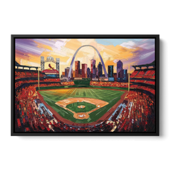 St. Louis Cardinals Busch Stadium - Black Framed Canvas Wall Art - Front