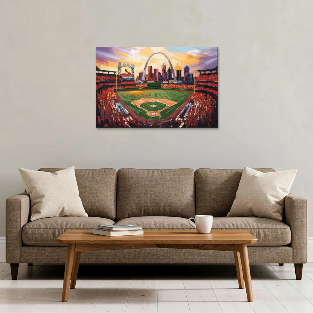 St. Louis Cardinals Busch Stadium - Canvas Wall Art - Sofa - 36x24