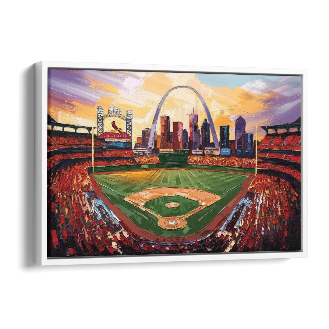 St. Louis Cardinals Stadium Side - White Canvas Wall Art