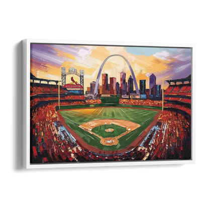 St. Louis Cardinals Stadium Side - White Canvas Wall Art