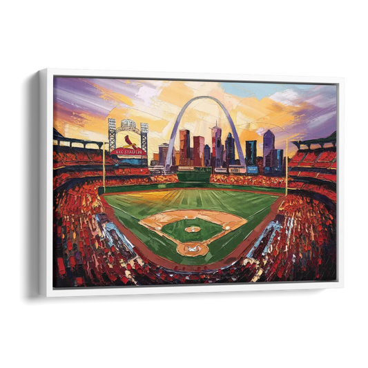 St. Louis Cardinals Stadium Side - White Canvas Wall Art