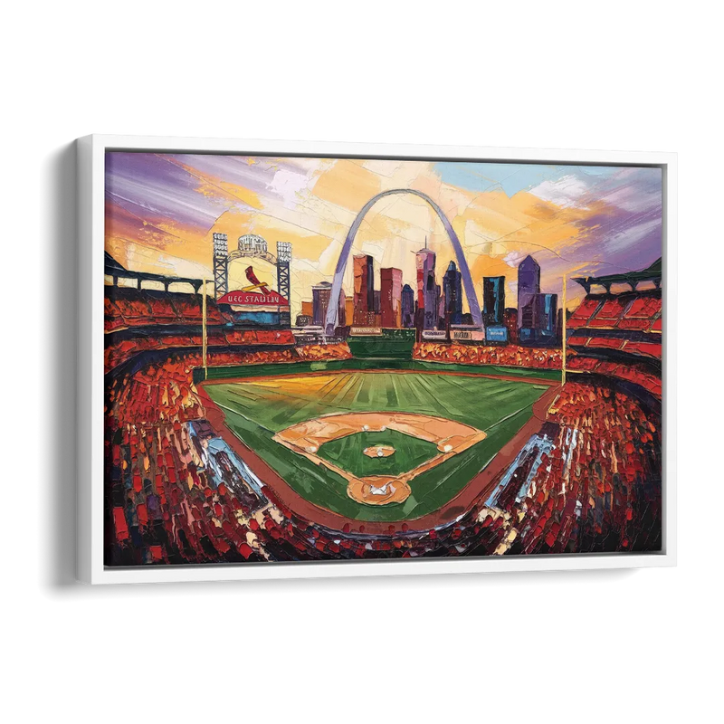 St. Louis Cardinals Stadium Side - White Canvas Wall Art