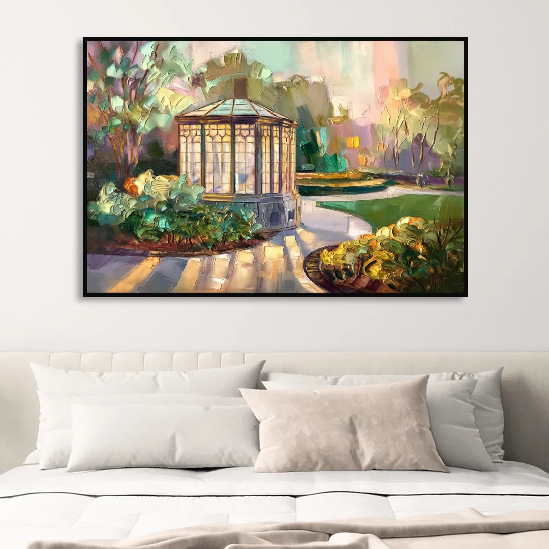 St. Louis Forest Park Landscape Living Room - Black Canvas Wall Art