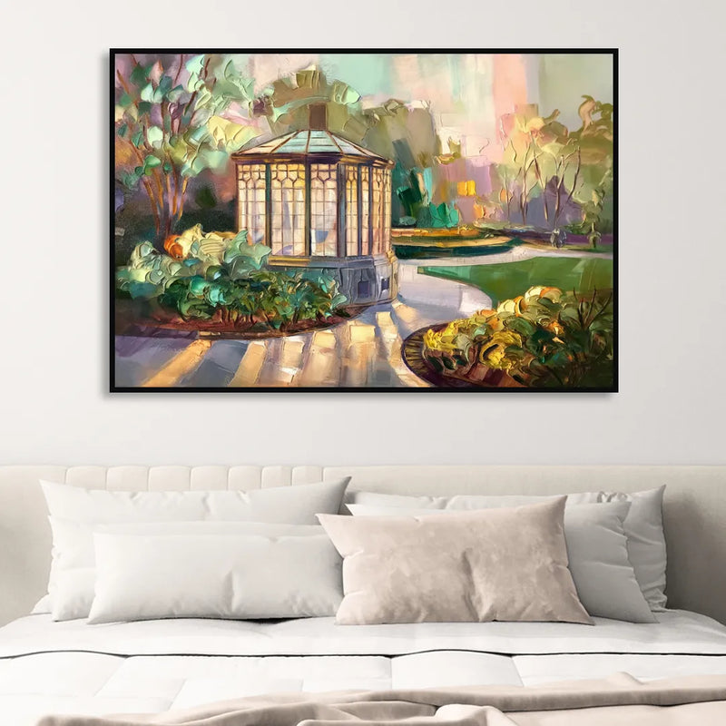 St. Louis Forest Park Landscape Living Room - Black Canvas Wall Art