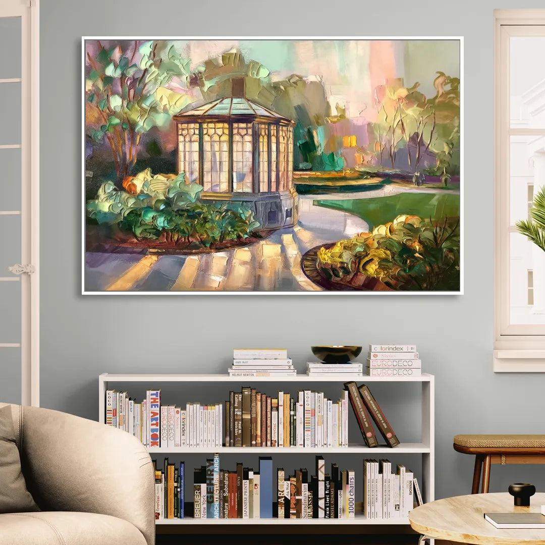 St. Louis Forest Park Landscape Living Room - White Canvas Wall Art