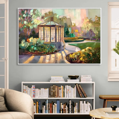 St. Louis Forest Park Landscape Living Room - White Canvas Wall Art