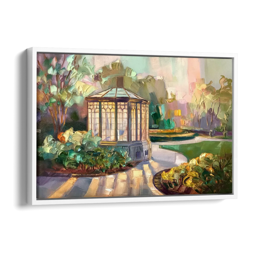 St. Louis Forest Park Landscape Side - White Canvas Wall Art