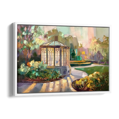 St. Louis Forest Park Landscape Side - White Canvas Wall Art