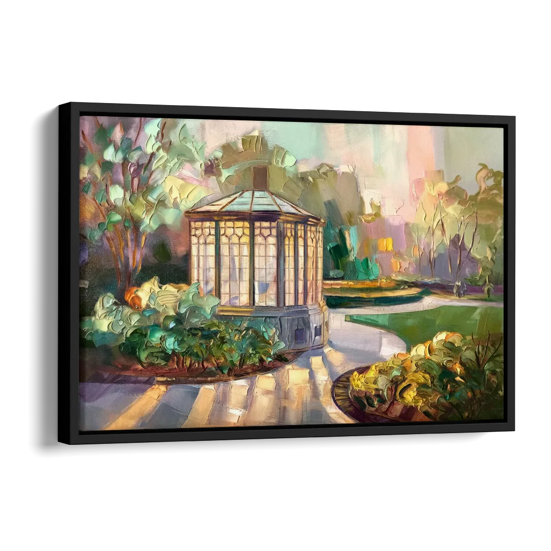 St. Louis Forest Park Landscape Side - Black Canvas Wall Art