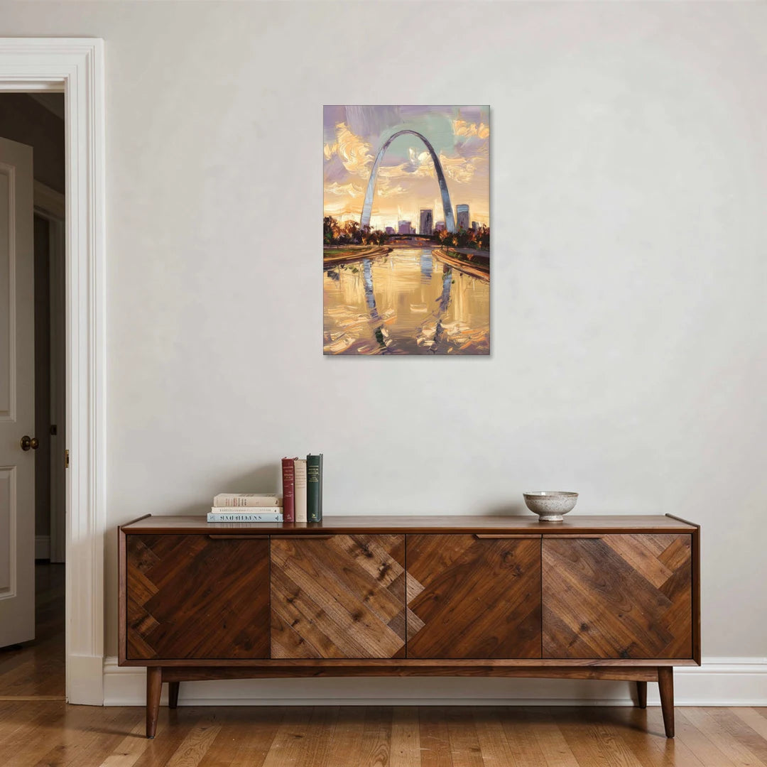 St. Louis Gateway Arch Reflection - Canvas Wall Art - Coffee Table - 24x36