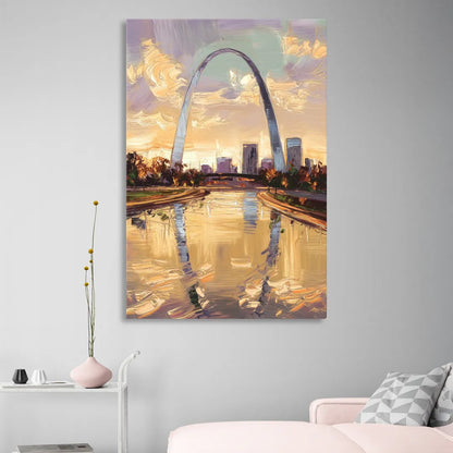 St. Louis Gateway Arch Reflection Living Room - Canvas Wall Art