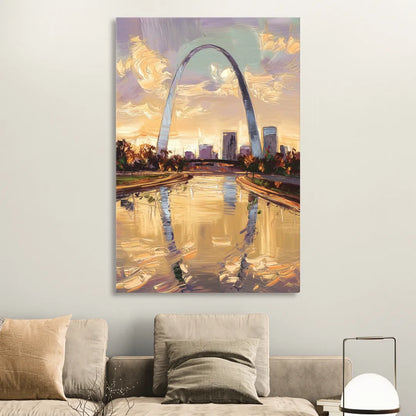 St. Louis Gateway Arch Reflection Sitting Room - Canvas Wall Art