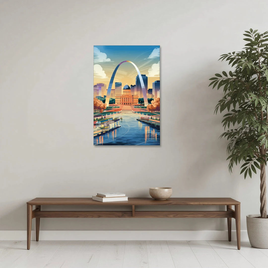 St. Louis Historic Landmarks - Canvas Wall Art - Coffee Table - 24x36