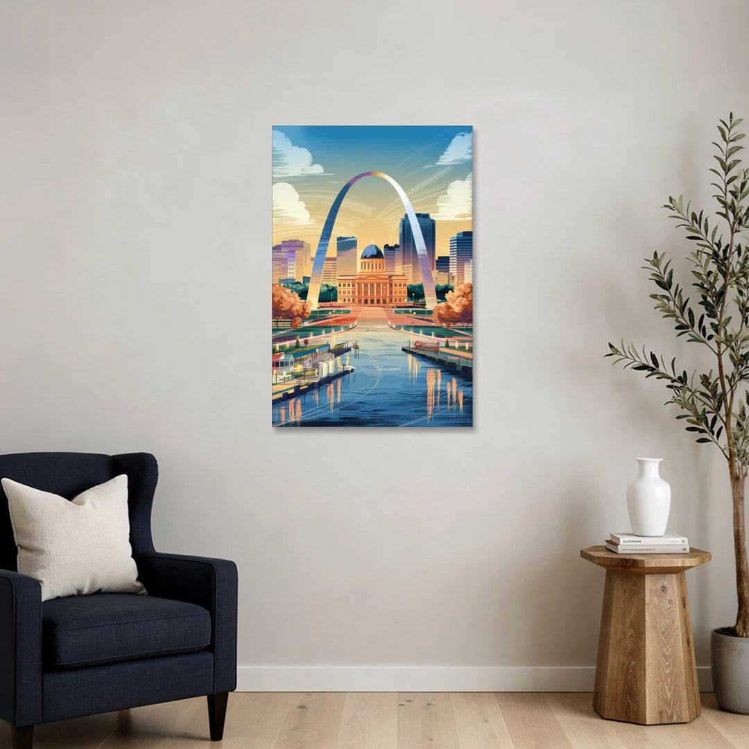 St. Louis Historic Landmarks - Canvas Wall Art - Sofa - 24x36