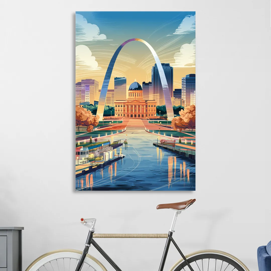 St. Louis Historic Landmarks Sitting Room - Canvas Wall Art