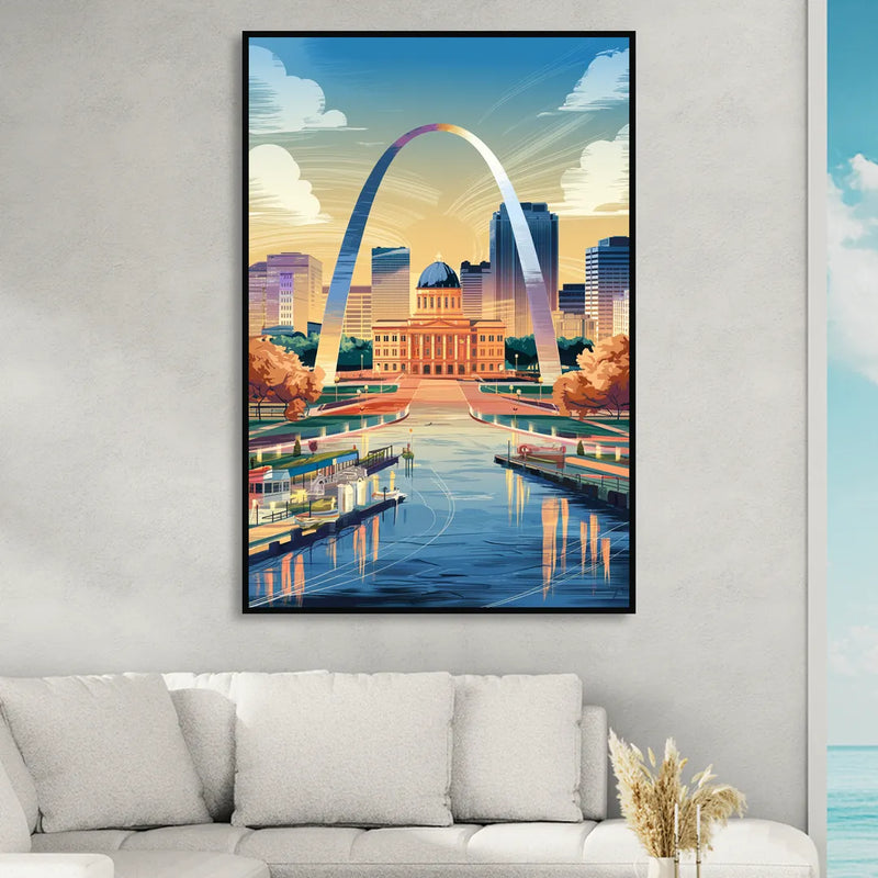 St. Louis Historic Landmarks Sitting Room - Black Canvas Wall Art