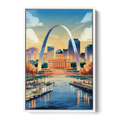 St. Louis Historic Landmarks Front - White Canvas Wall Art