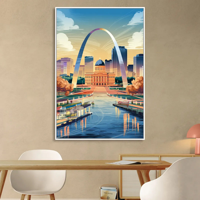 St. Louis Historic Landmarks Sitting Room - White Canvas Wall Art
