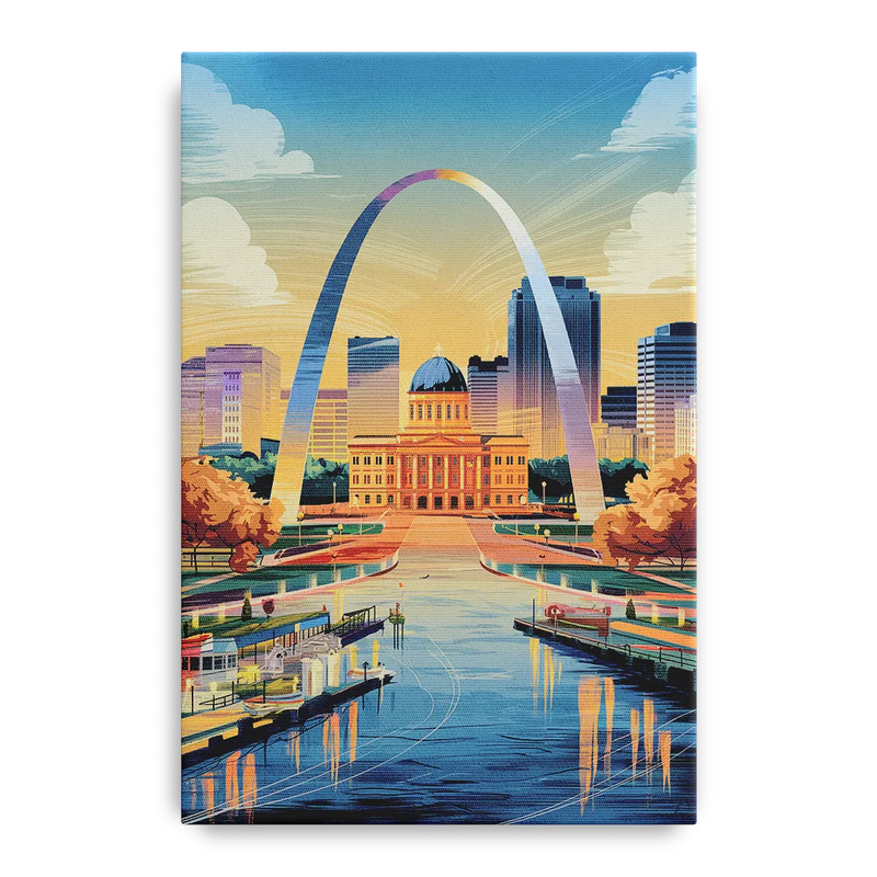 St. Louis Historic Landmarks Front - Canvas Wall Art