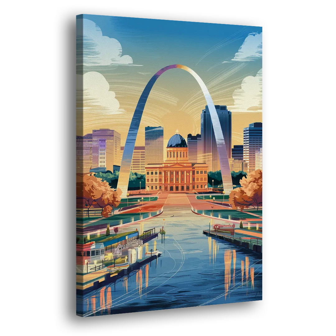 St. Louis Historic Landmarks Side - Canvas Wall Art