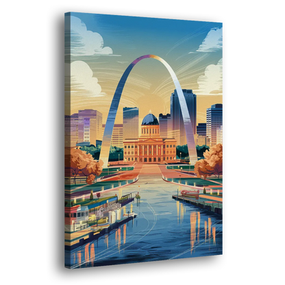 St. Louis Historic Landmarks Side - Canvas Wall Art