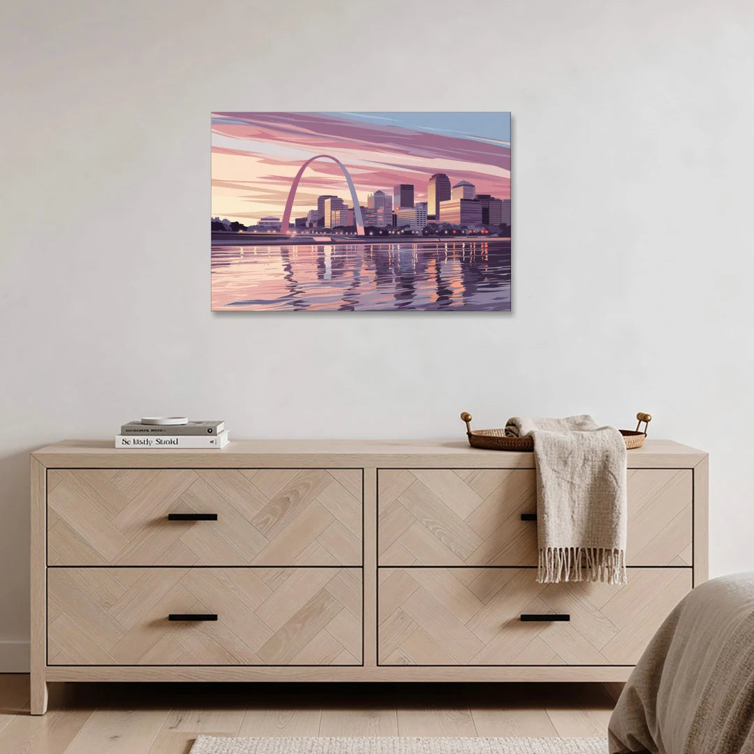 St. Louis Riverfront Panorama - Canvas Wall Art - Coffee Table - 36x24