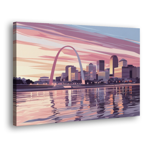 St. Louis Riverfront Panorama - Canvas Wall Art - Side