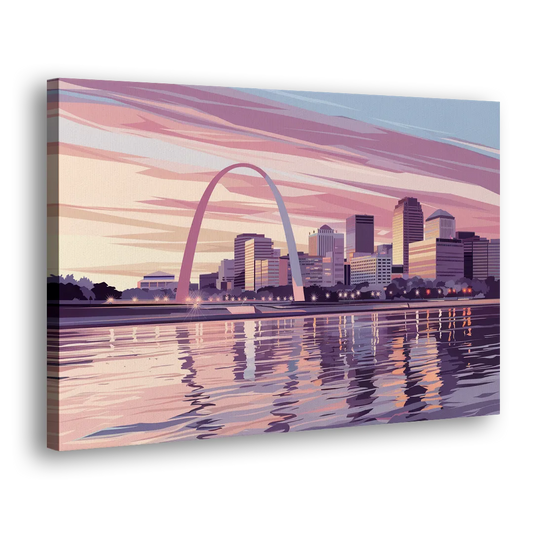 St. Louis Riverfront Panorama Side - Canvas Wall Art