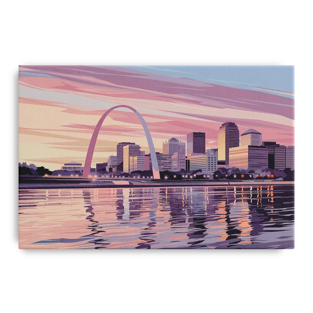 St. Louis Riverfront Panorama Front - Canvas Wall Art