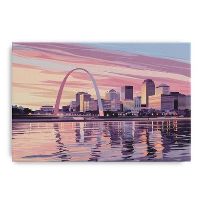 St. Louis Riverfront Panorama Front - Canvas Wall Art