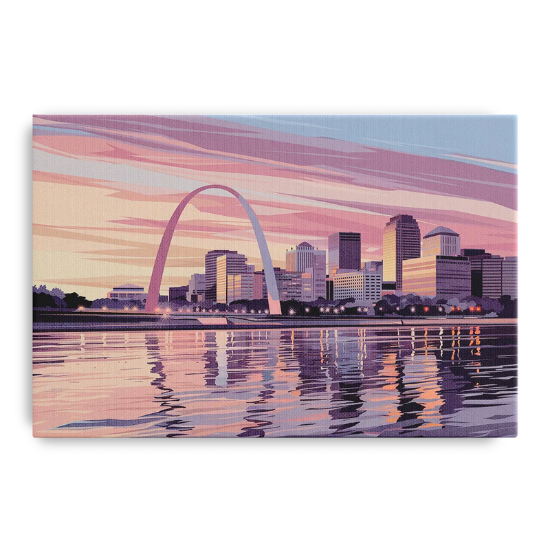 St. Louis Riverfront Panorama Front - Canvas Wall Art