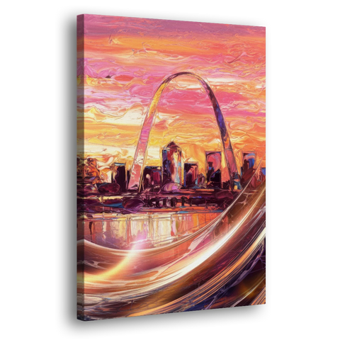 St. Louis Skyline at Sunset - Canvas Wall Art - Side