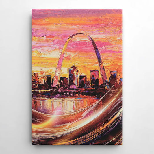 St. Louis Skyline at Sunset - Canvas Wall Art