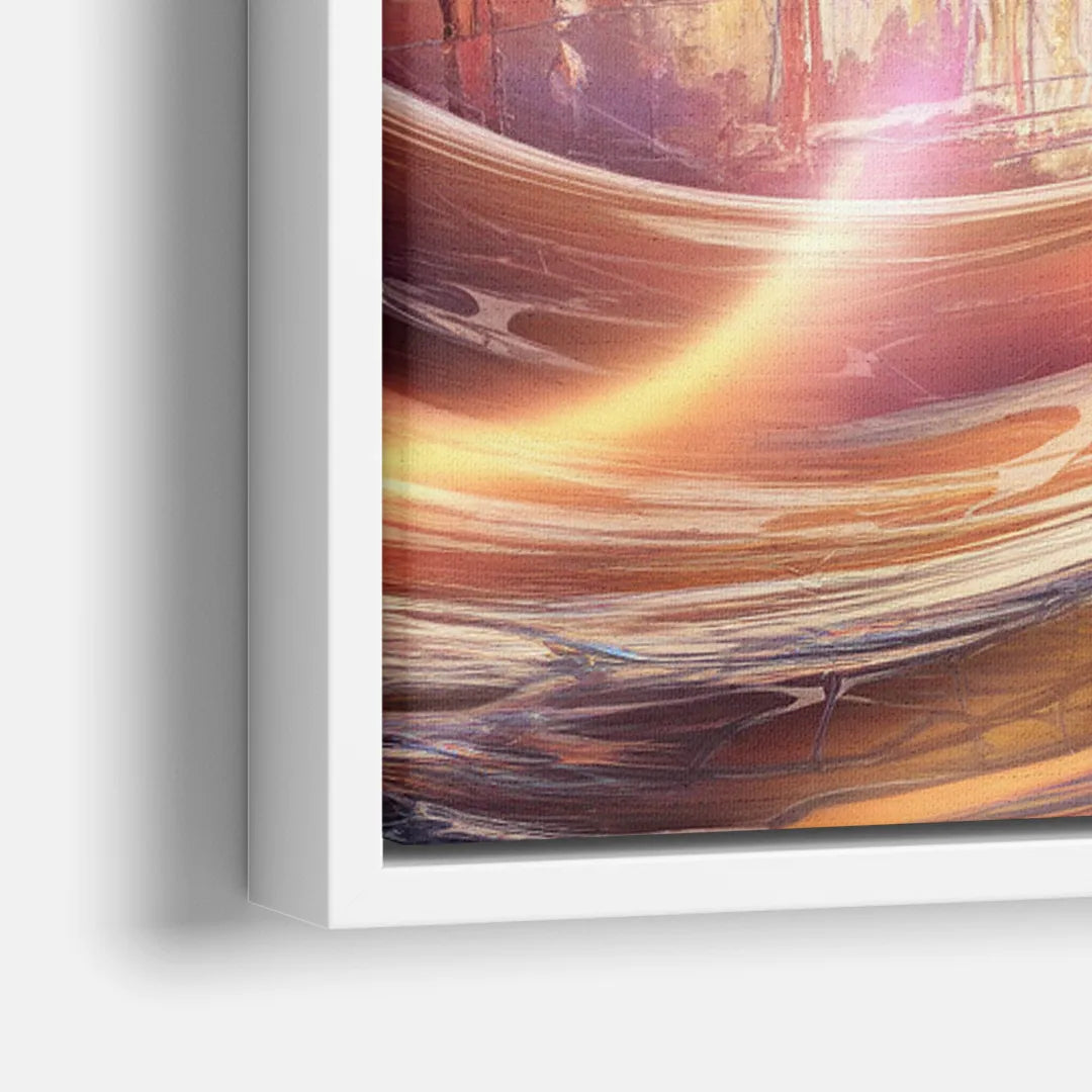 St. Louis Skyline at Sunset - Close-Up White Frame Canvas