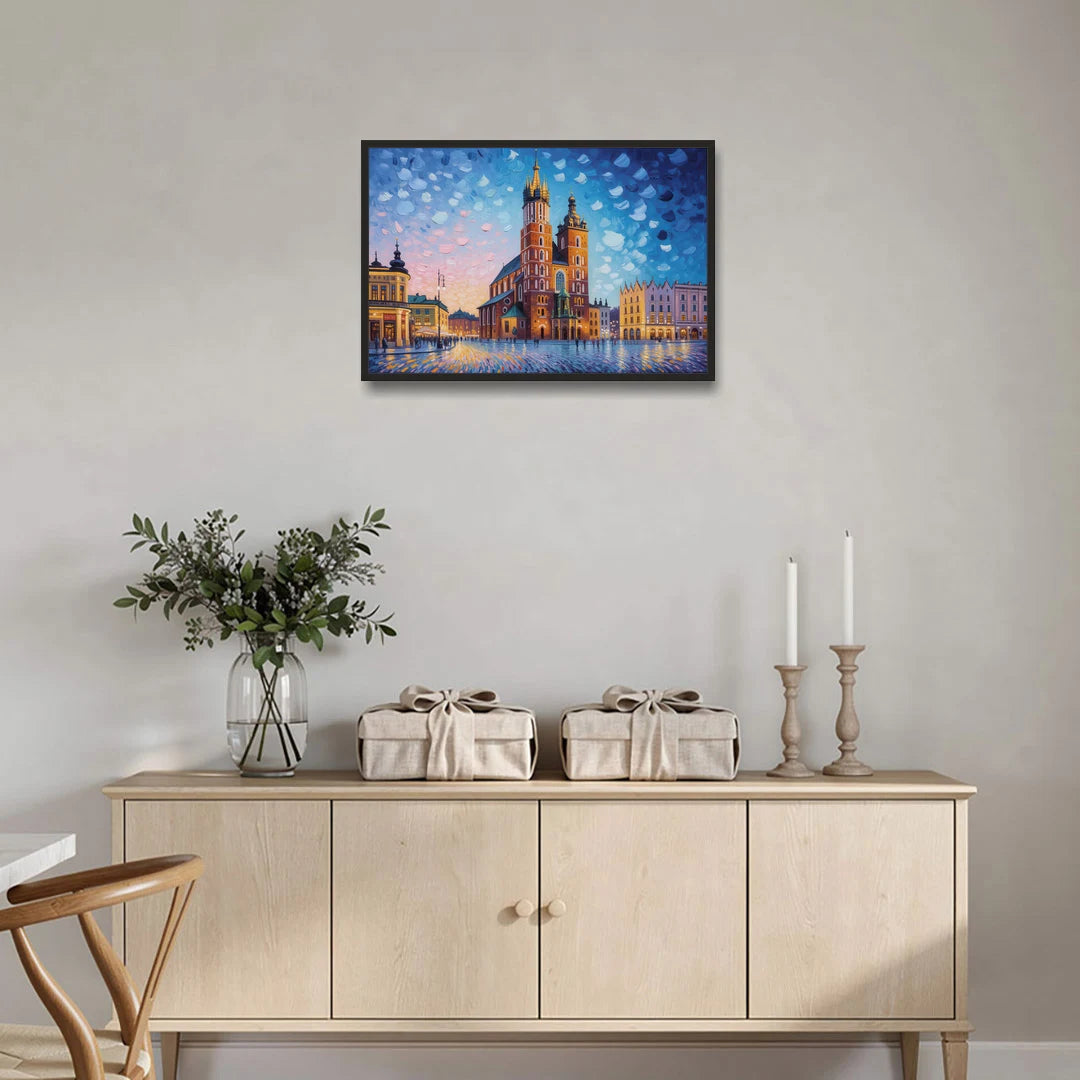 St. Mary's Basilica - Black Framed Canvas Wall Art - Coffee Table - 30x20