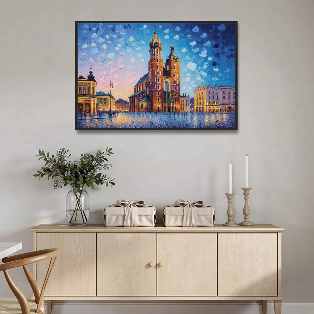 St. Mary's Basilica - Black Framed Canvas Wall Art - Coffee Table - 48x32