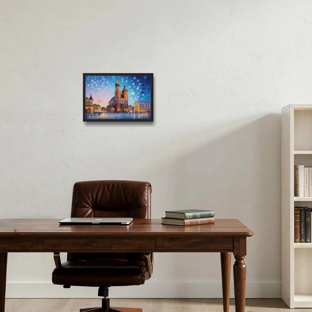 St. Mary's Basilica - Black Framed Canvas Wall Art - Office - 18x12