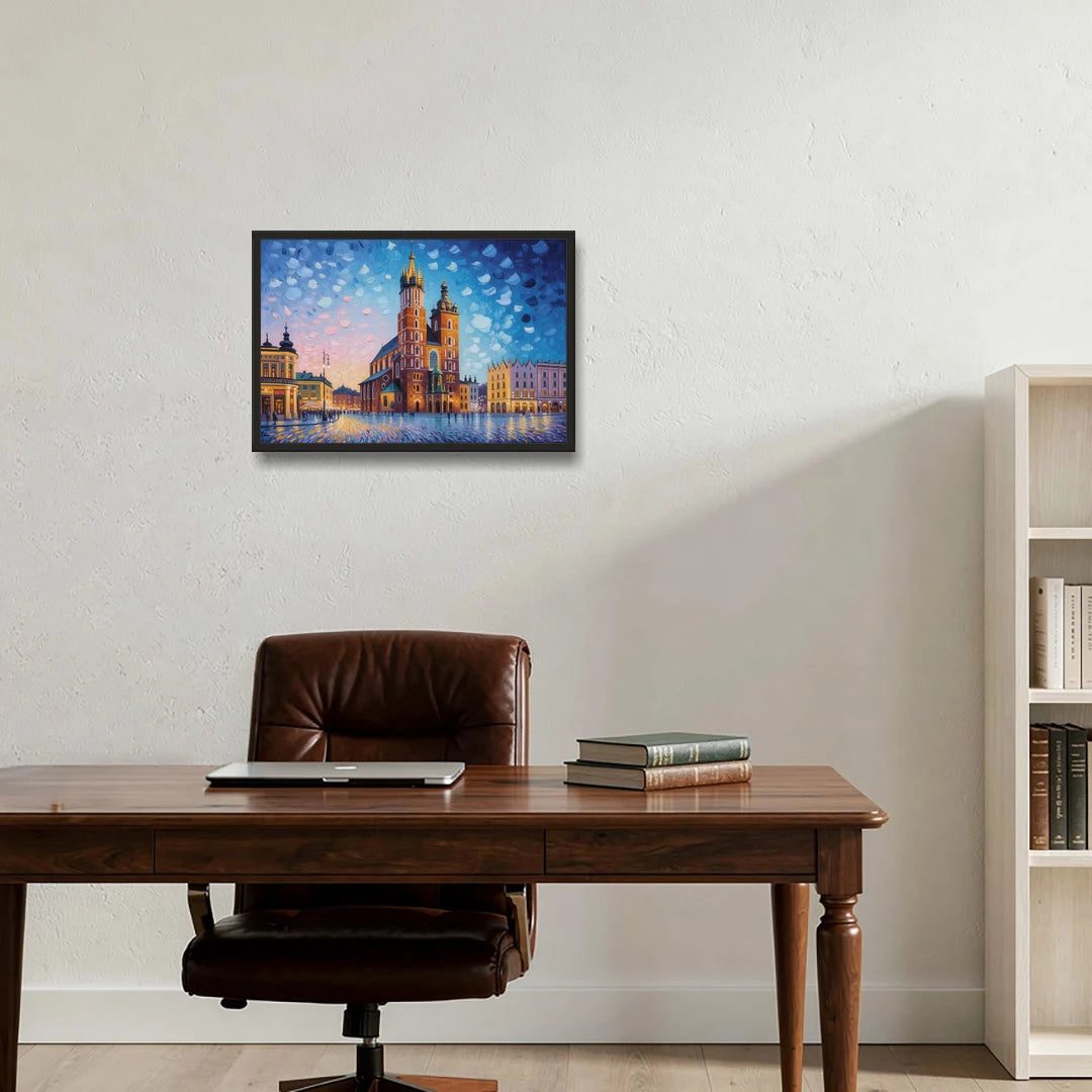 St. Mary's Basilica - Black Framed Canvas Wall Art - Office - 24x16