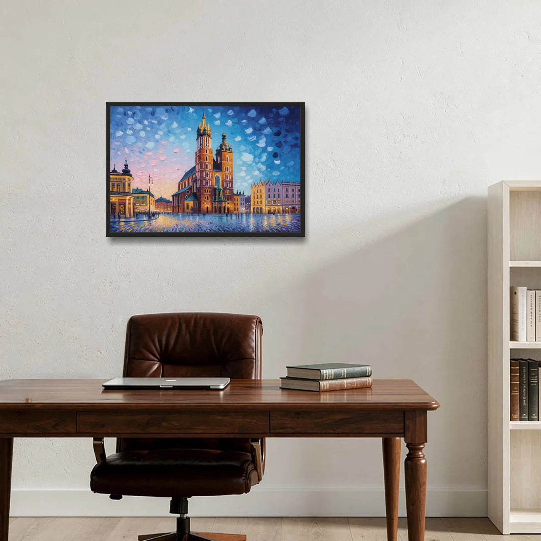 St. Mary's Basilica - Black Framed Canvas Wall Art - Office - 30x20