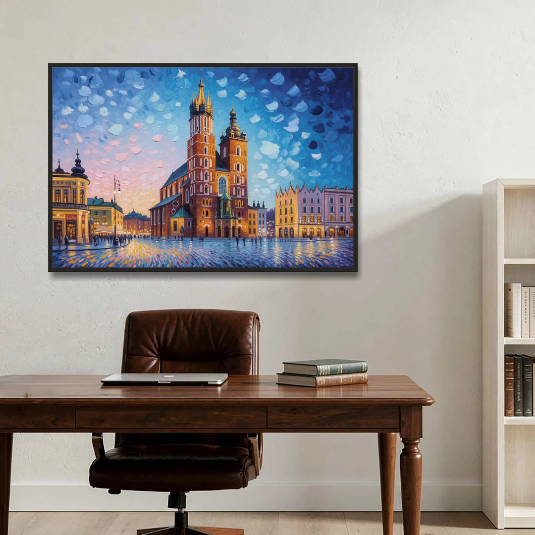 St. Mary's Basilica - Black Framed Canvas Wall Art - Office - 48x32