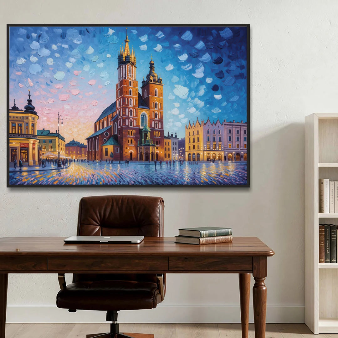 St. Mary's Basilica - Black Framed Canvas Wall Art - Office - 60x40