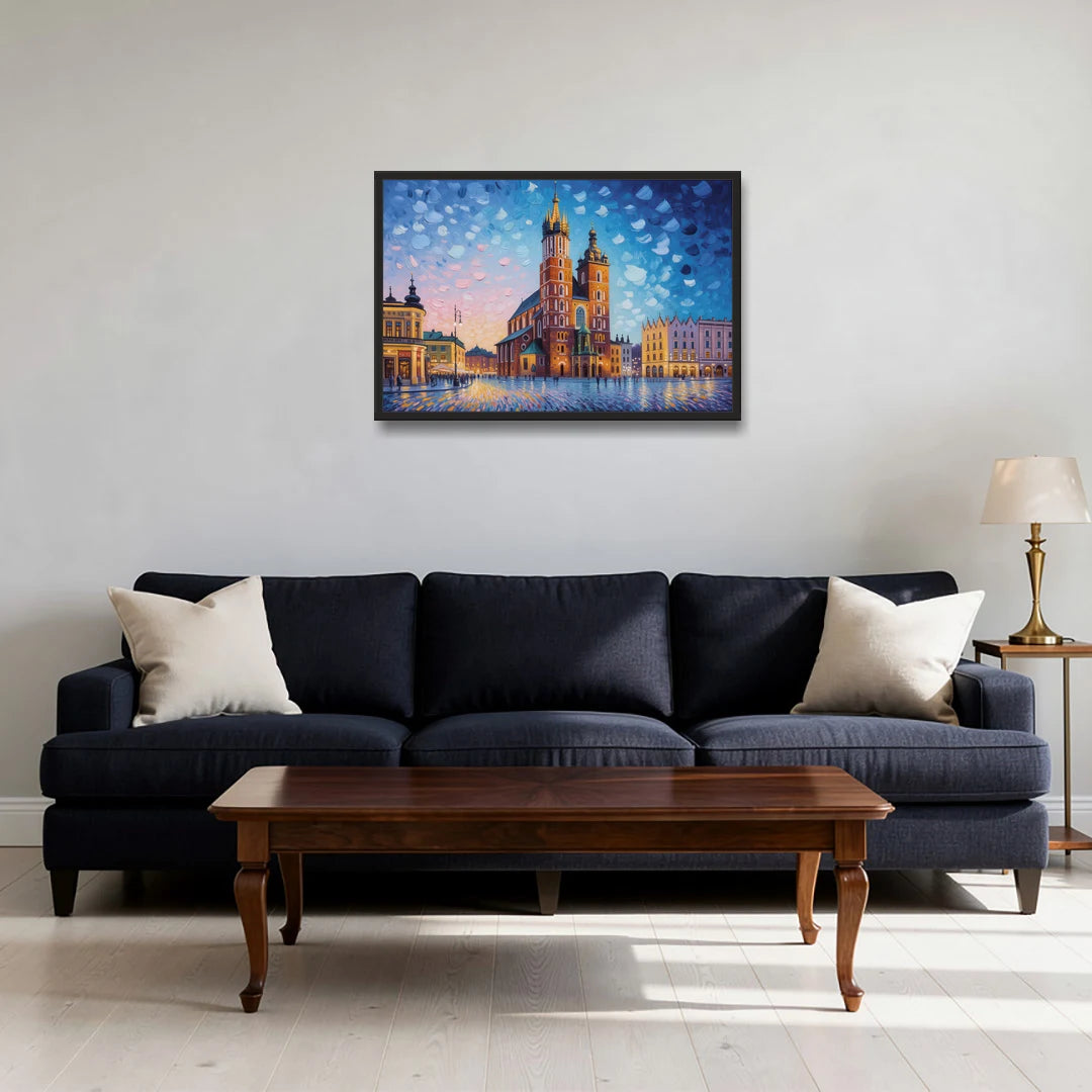 St. Mary's Basilica - Black Framed Canvas Wall Art - Sofa - 30x20