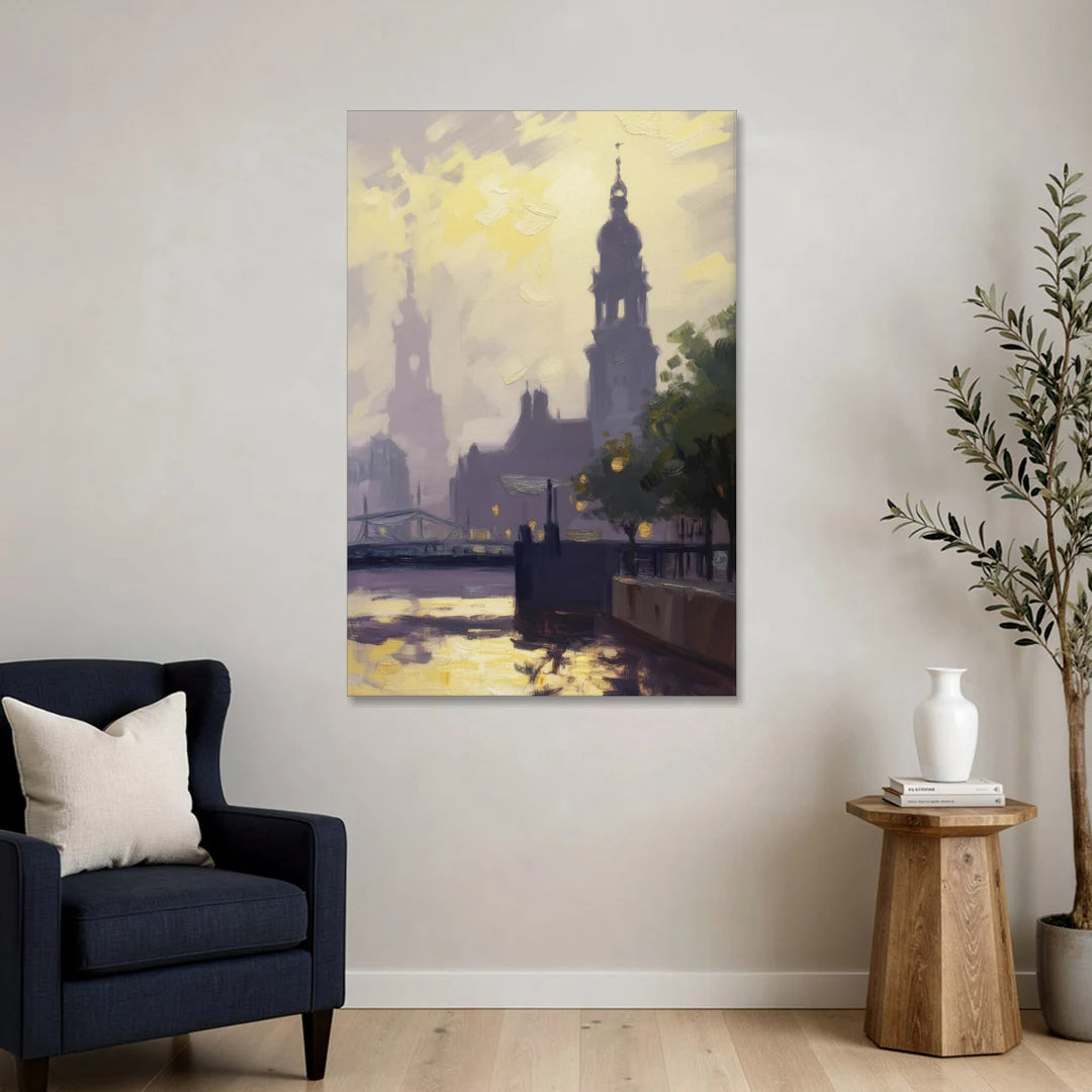 St. Michaelis Silhouette - Canvas Wall Art - Sofa - 32x48