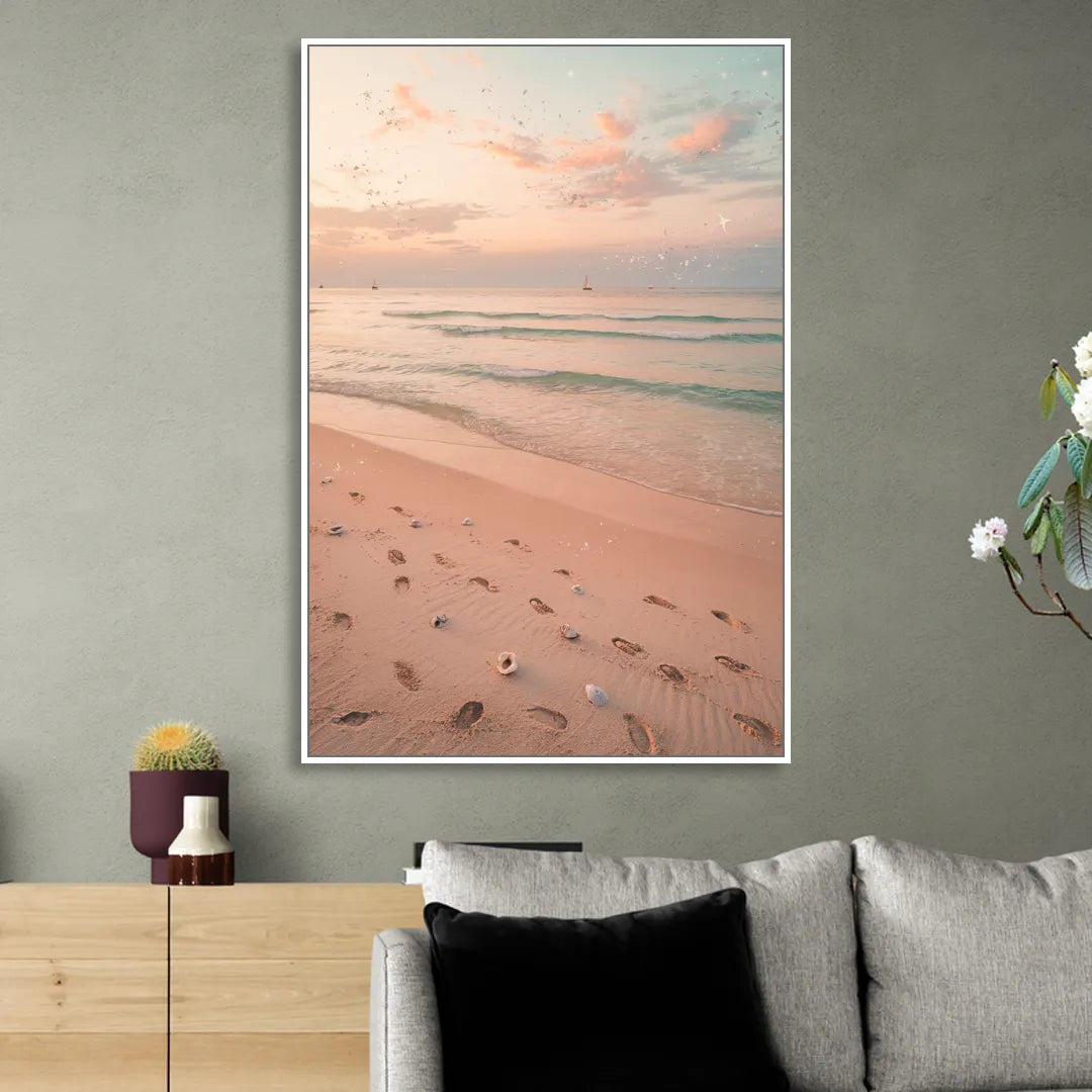 St. Petersburg Beachfront Serenity Sitting Room - White Canvas Wall Art