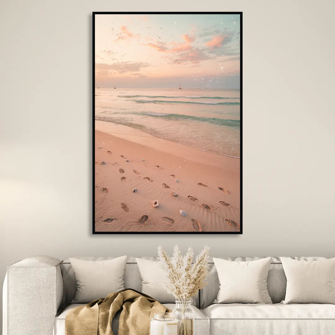 St. Petersburg Beachfront Serenity Living Room - Black Canvas Wall Art