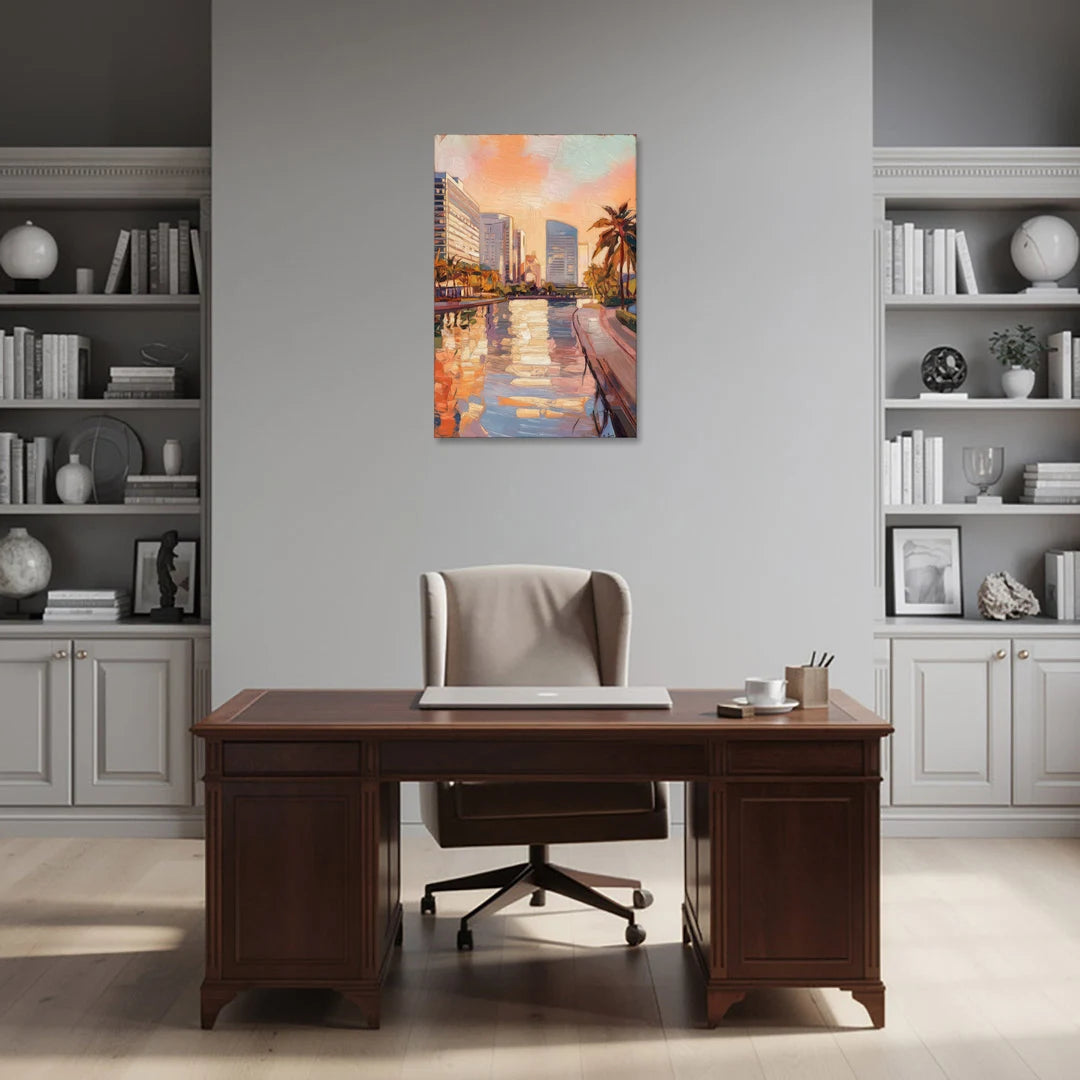 St. Petersburg Downtown Charm - Canvas Wall Art - Office - 24x36